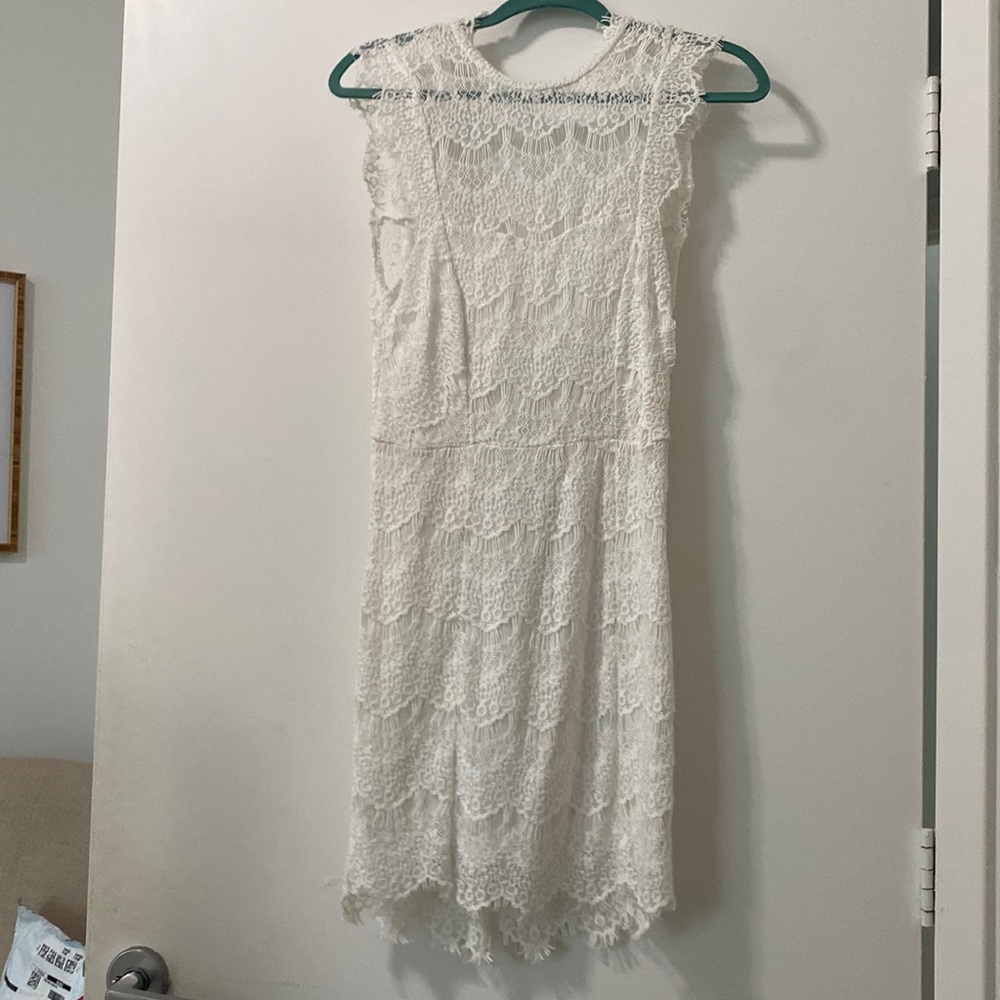 White lace free people backless dress